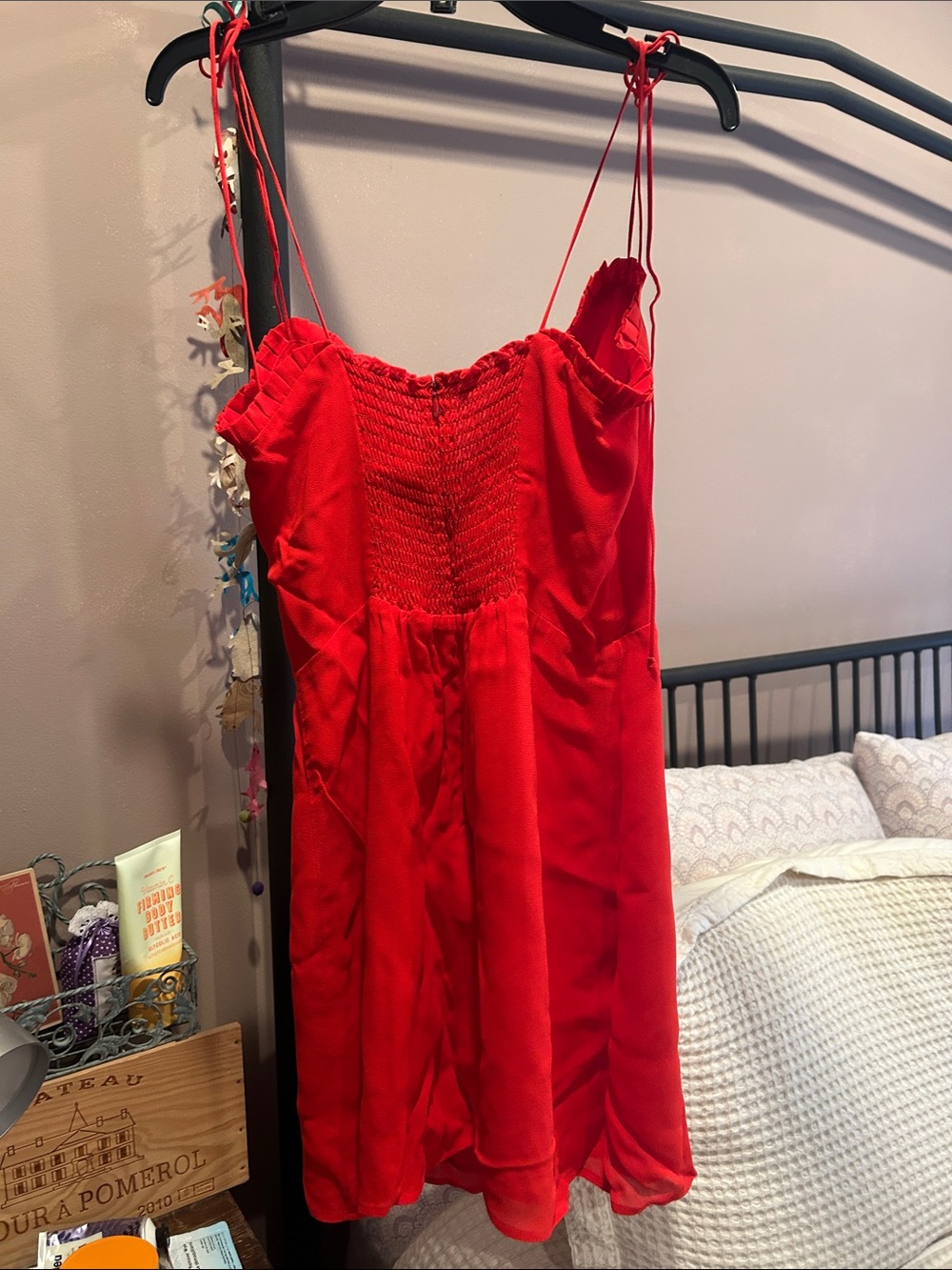 Reformation Red Ruffle-Trim Slip Dress - Picture 4 of 4